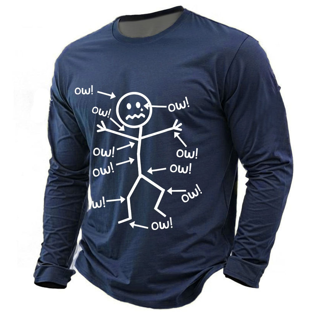 Grumpy Threads Men’s Funny Graphic Long Sleeve T-Shirt – Casual Humor Tee